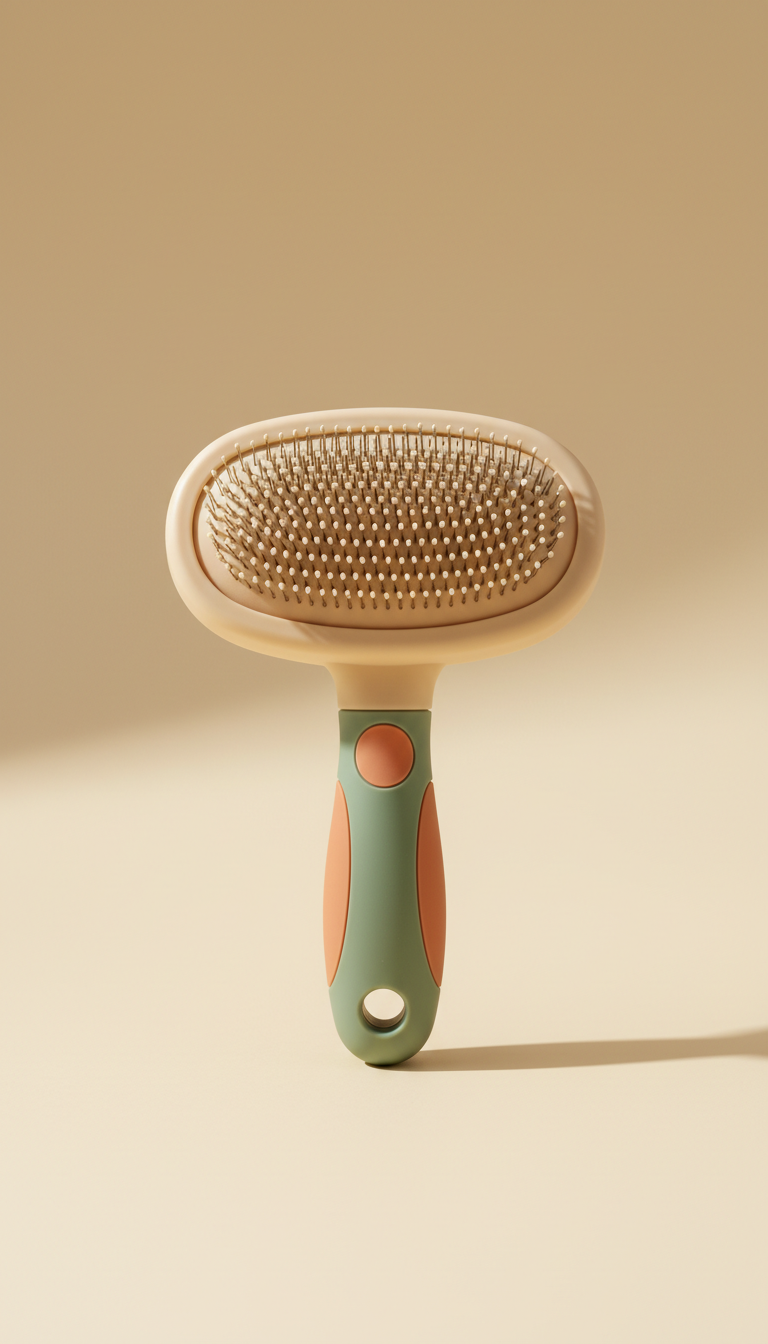 Pet Grooming Brush With Ergonomic Handle